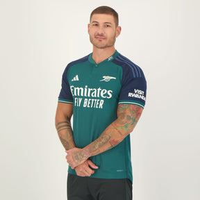 Camisa Arsenal III 23/24 Torcedor Adidas Masculina - Verde e Azul Marinho