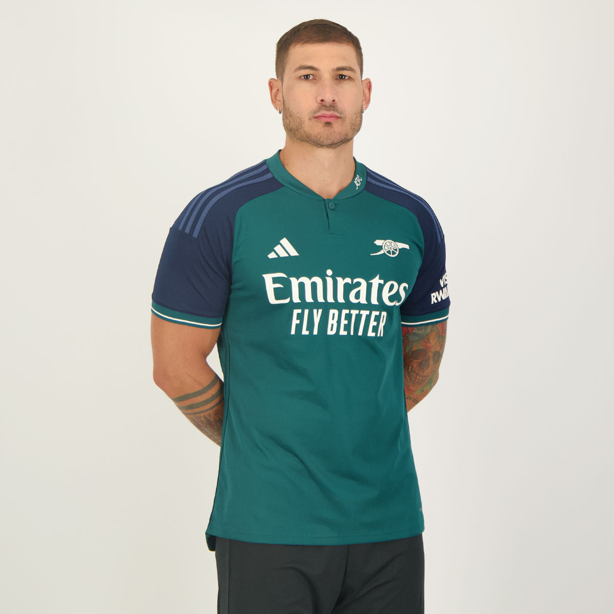 Camisa Arsenal III 23/24 Torcedor Adidas Masculina - Verde e Azul Marinho