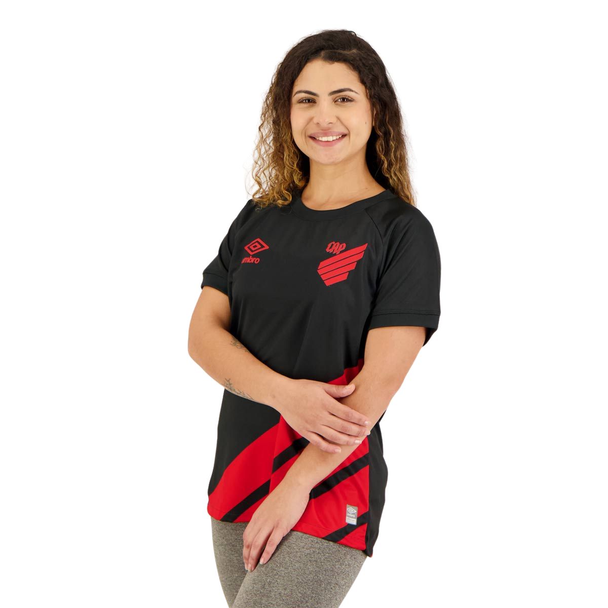 Camisa Feminina Athletico Paranaense III 23/24 - Preta e Vermelha