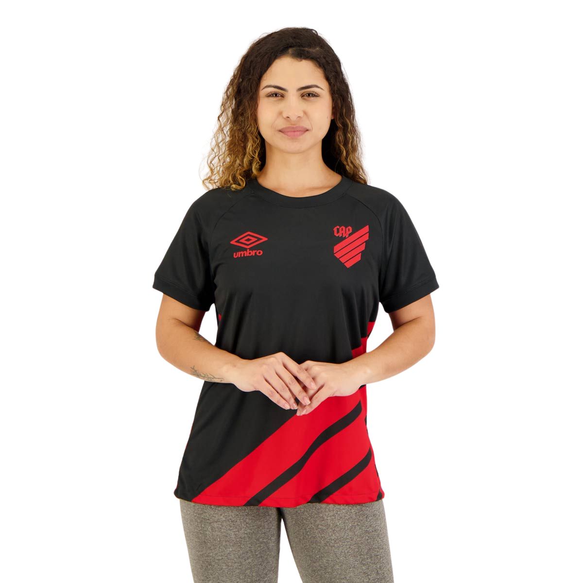 Camisa Feminina Athletico Paranaense III 23/24 - Preta e Vermelha