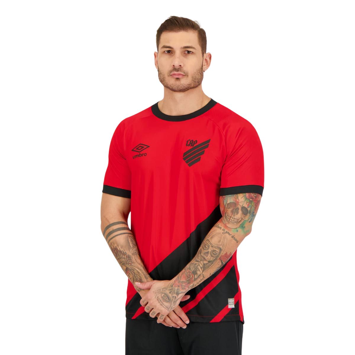 Camisa Athletico Paranaense I 23/24 - Torcedor Umbro Masculina - Vermelha e Preta