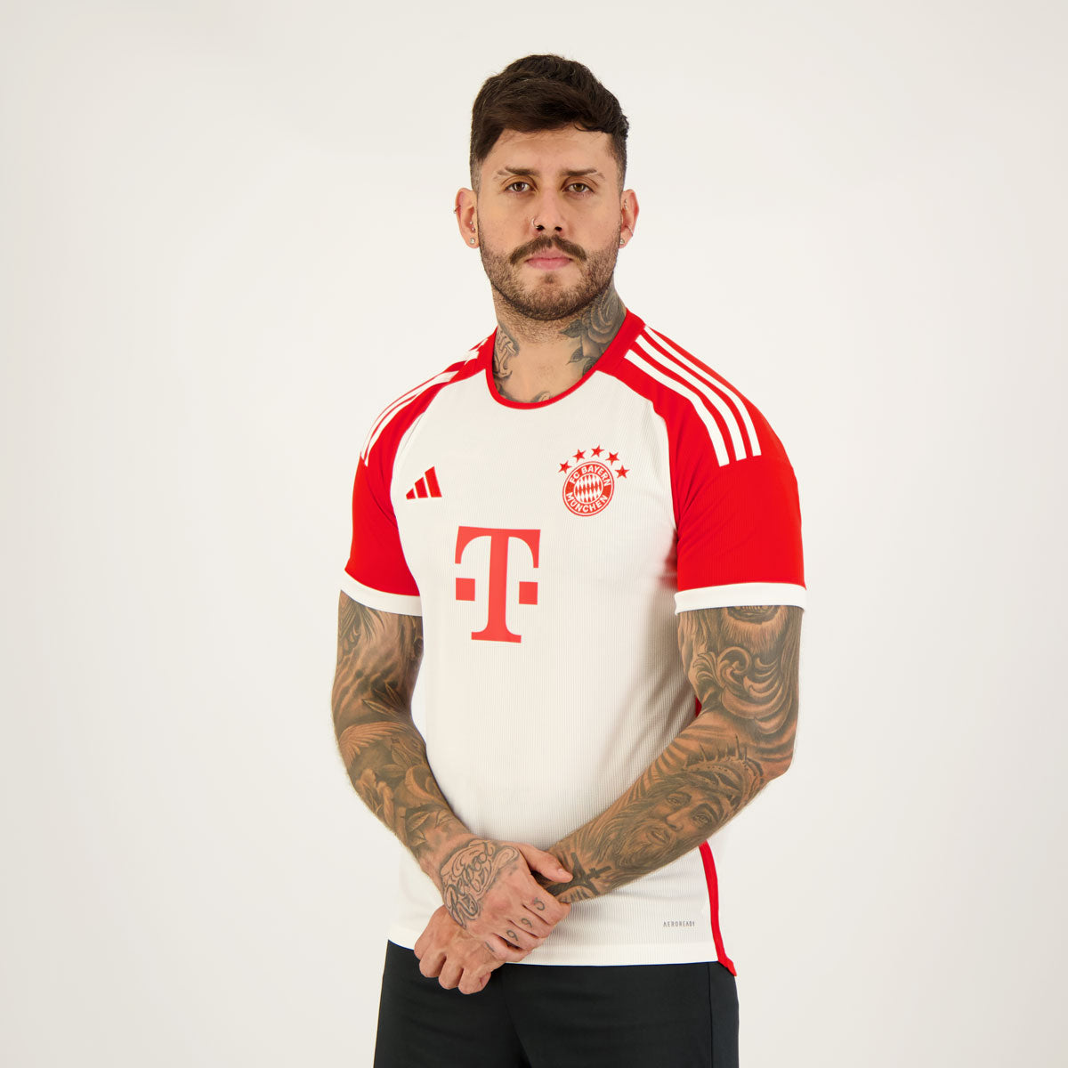 Camisa Bayern de Munique I 23/24 - Torcedor Adidas Masculina - Branca Vermelha