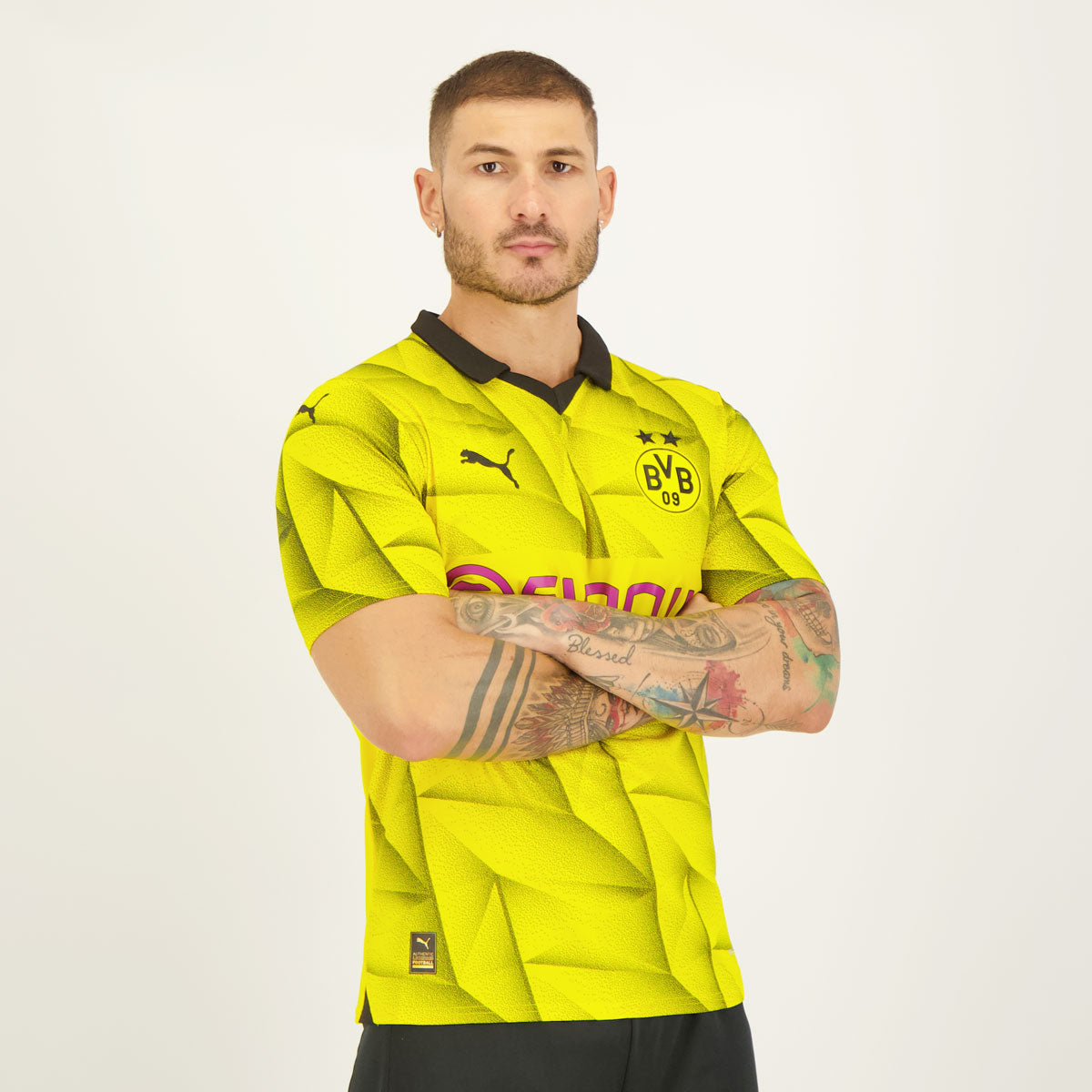 Camisa Borussia Dortmund III 23/24 Torcedor Puma Masculina - Amarela e Preta