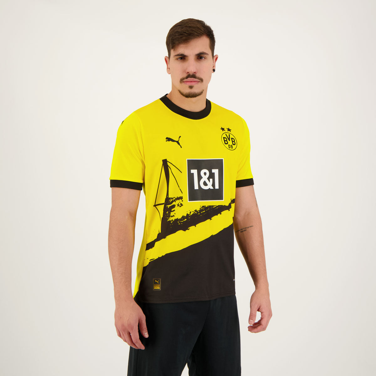 Camisa Borussia Dortmund I 23/24 Torcedor Puma Masculina - Amarela e Preta