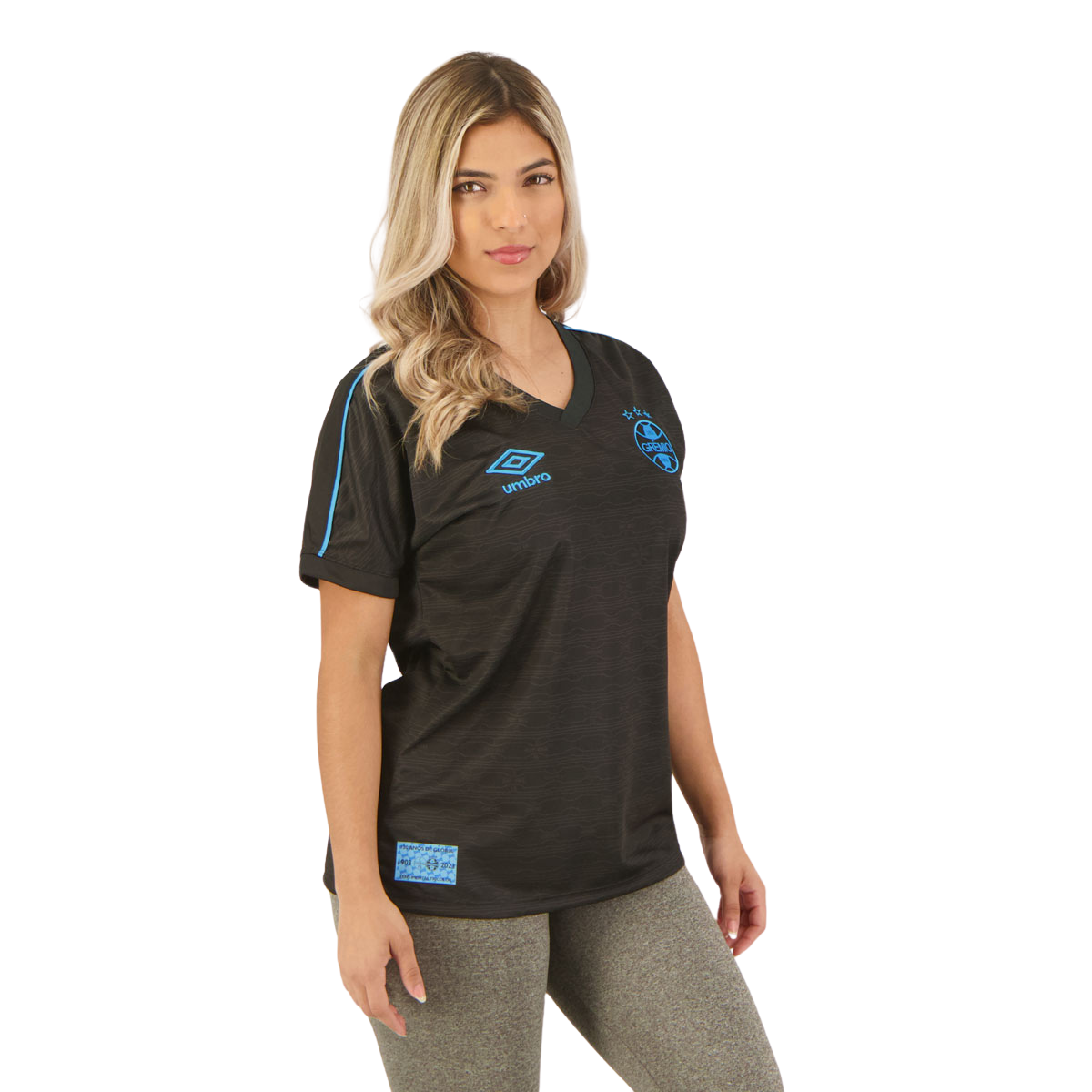 Camisa Feminina Grêmio III 23/24 - Preta e Azul