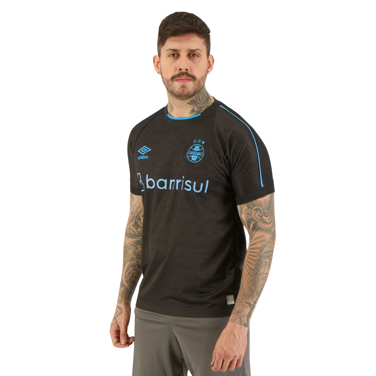 Camisa Grêmio III 23/24 Torcedor Umbro Masculina - Preta e Azul