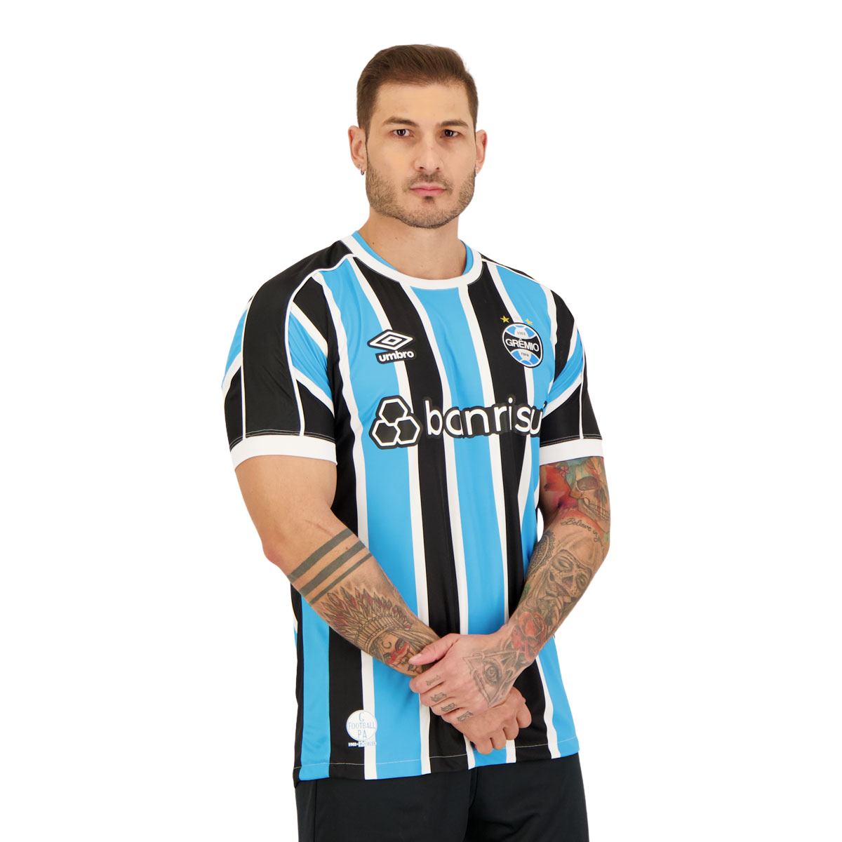 Camisa Grêmio I 23/24 Torcedor Umbro Masculina - Azul e Preta