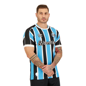 Camisa Grêmio I 23/24 Torcedor Umbro Masculina - Azul e Preta