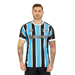 Camisa Grêmio I 23/24 Torcedor Umbro Masculina - Azul e Preta