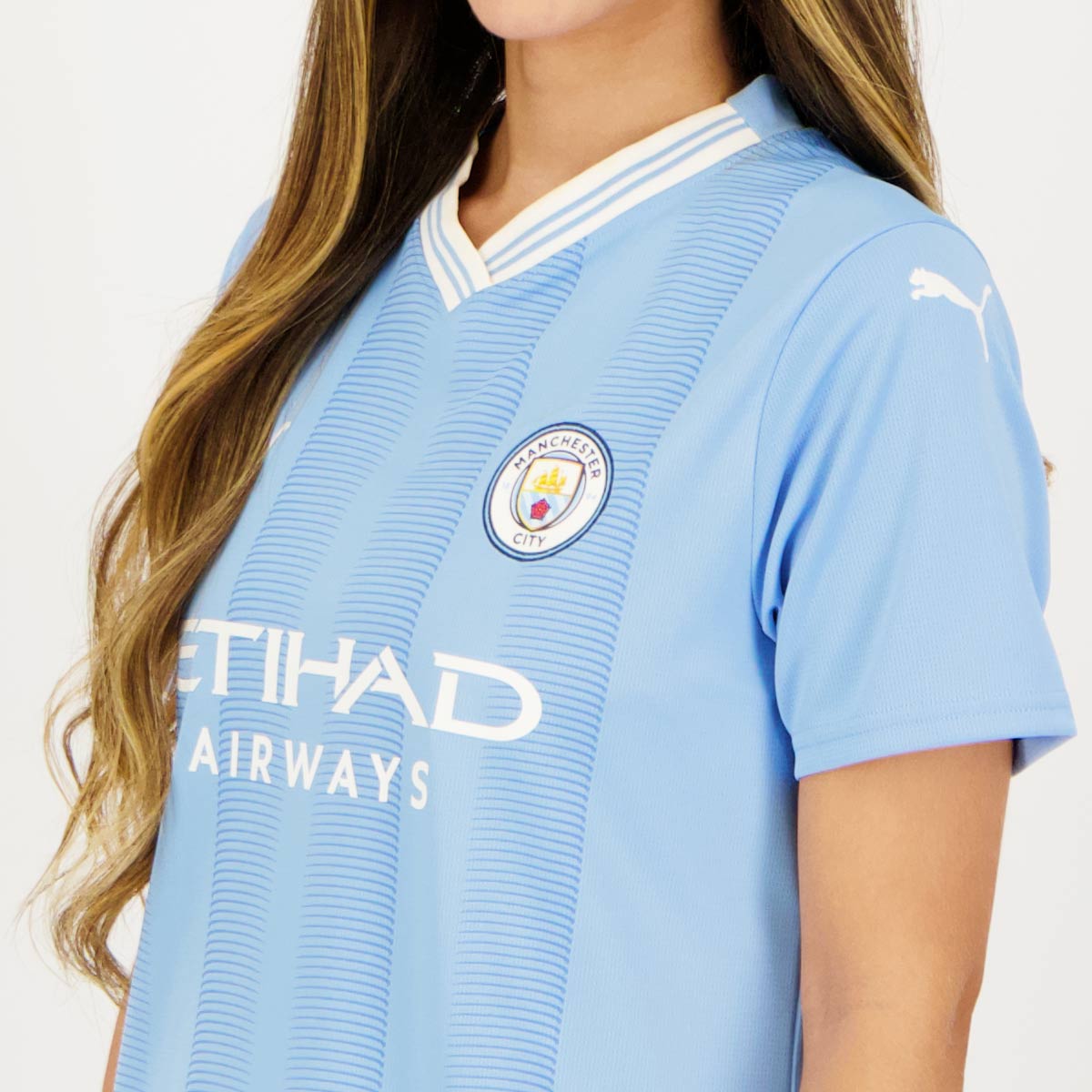 Camisa Feminina Manchester City I 23/24 - Azul