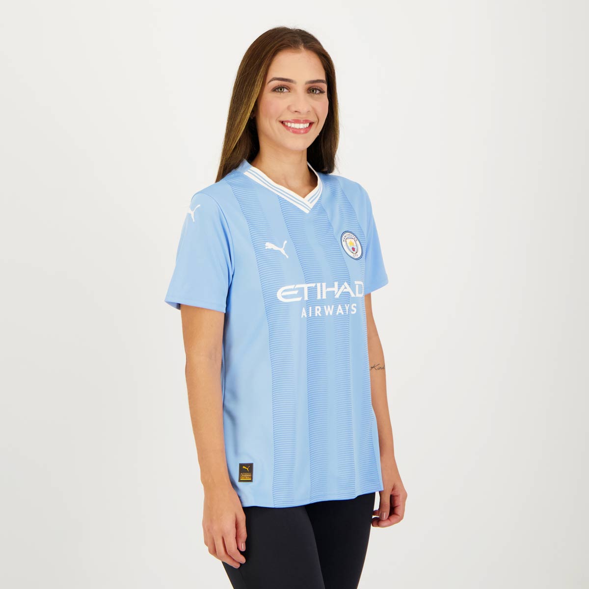 Camisa Feminina Manchester City I 23/24 - Azul