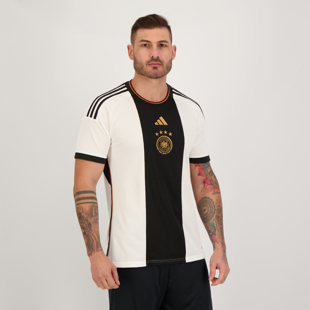 Camisa Alemanha I 22/23 Torcedor Adidas Masculina - Branca e Preta