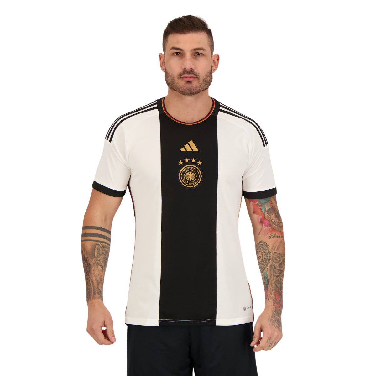 Camisa Alemanha I 22/23 Torcedor Adidas Masculina - Branca e Preta