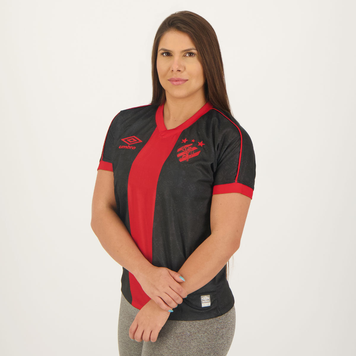 Camisa Feminina Sport Recife III 23/24 - Preta e Vermelha