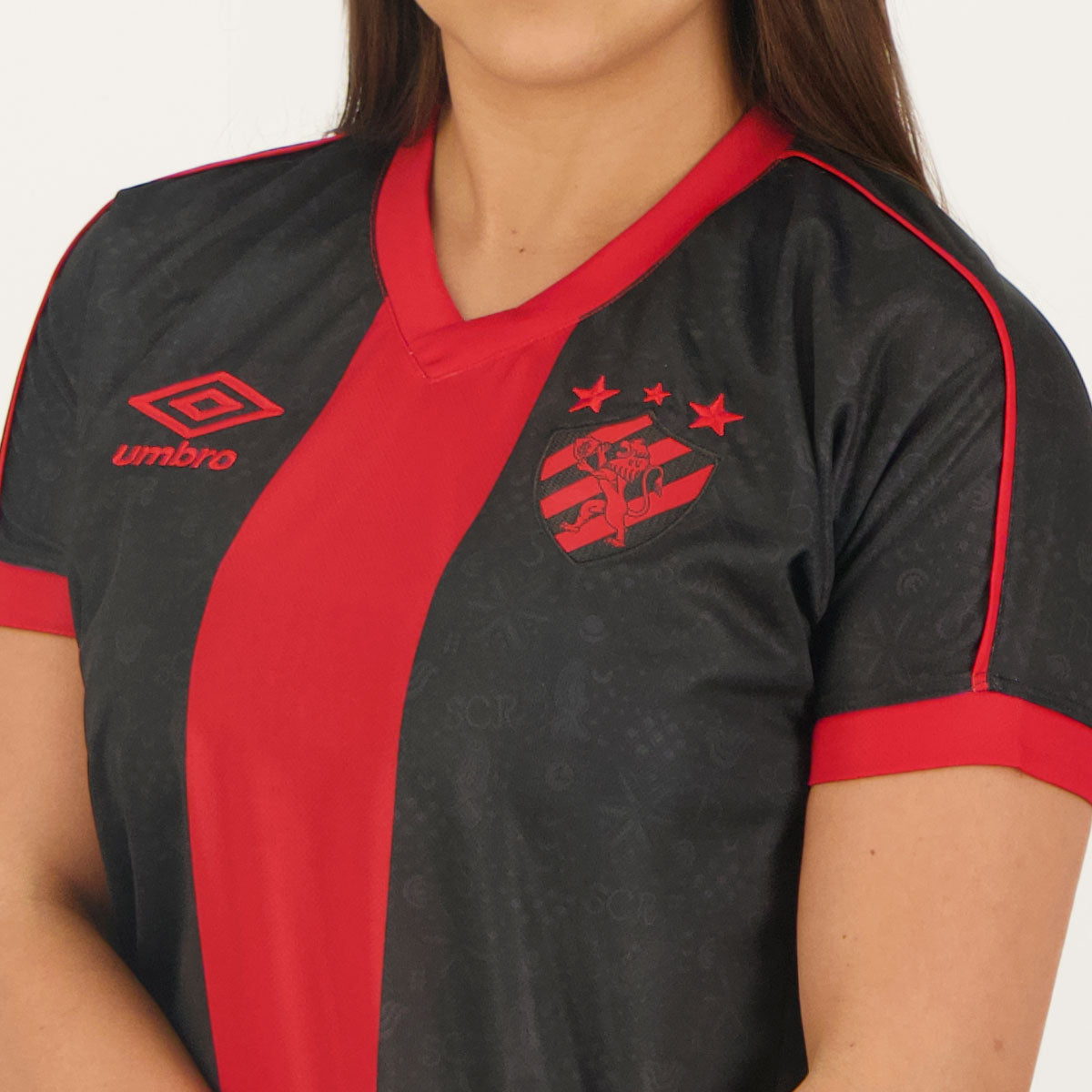 Camisa Feminina Sport Recife III 23/24 - Preta e Vermelha