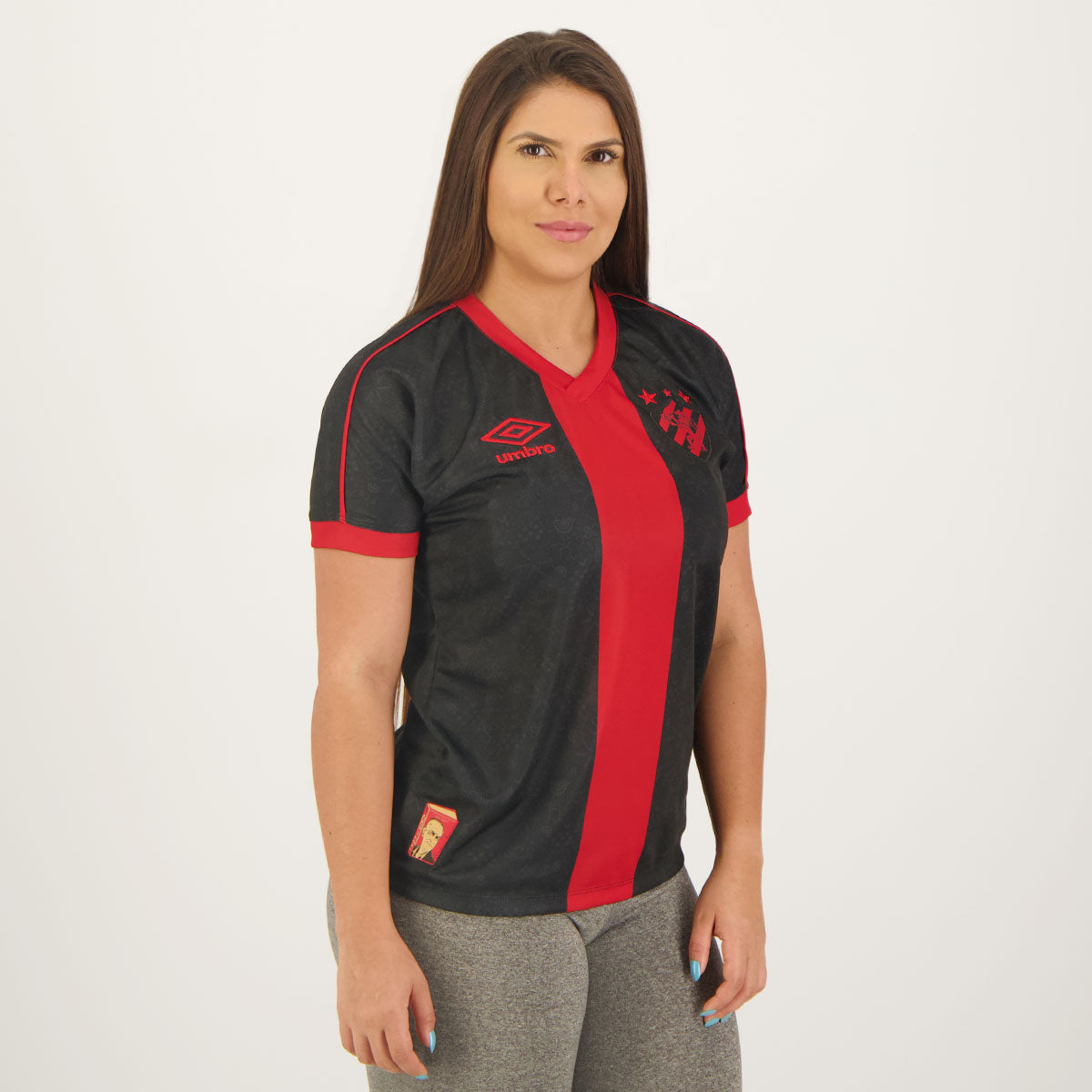 Camisa Feminina Sport Recife III 23/24 - Preta e Vermelha