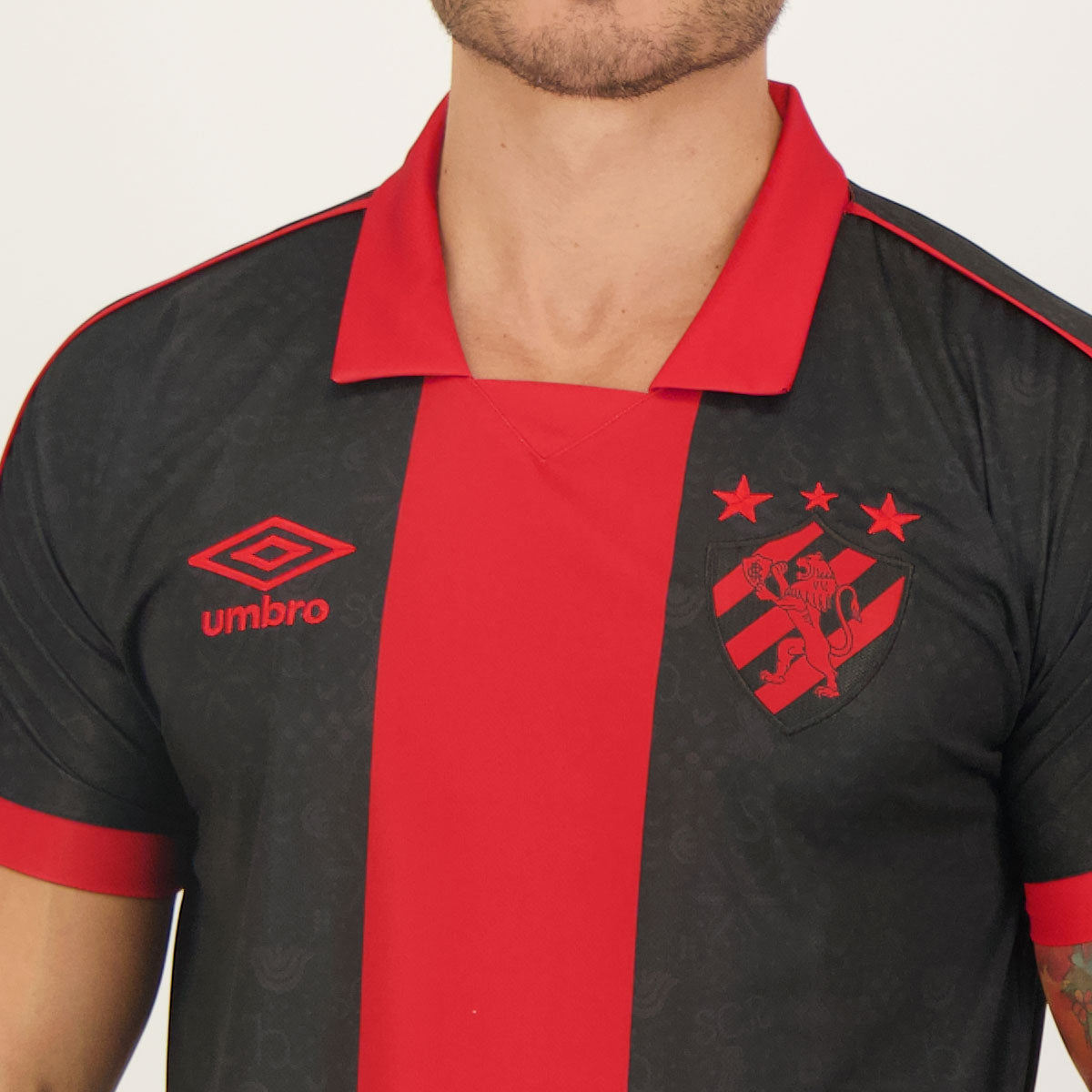 Camisa Sport Recife III 23/24 Torcedor Umbro Masculina - Preta e Vermelha