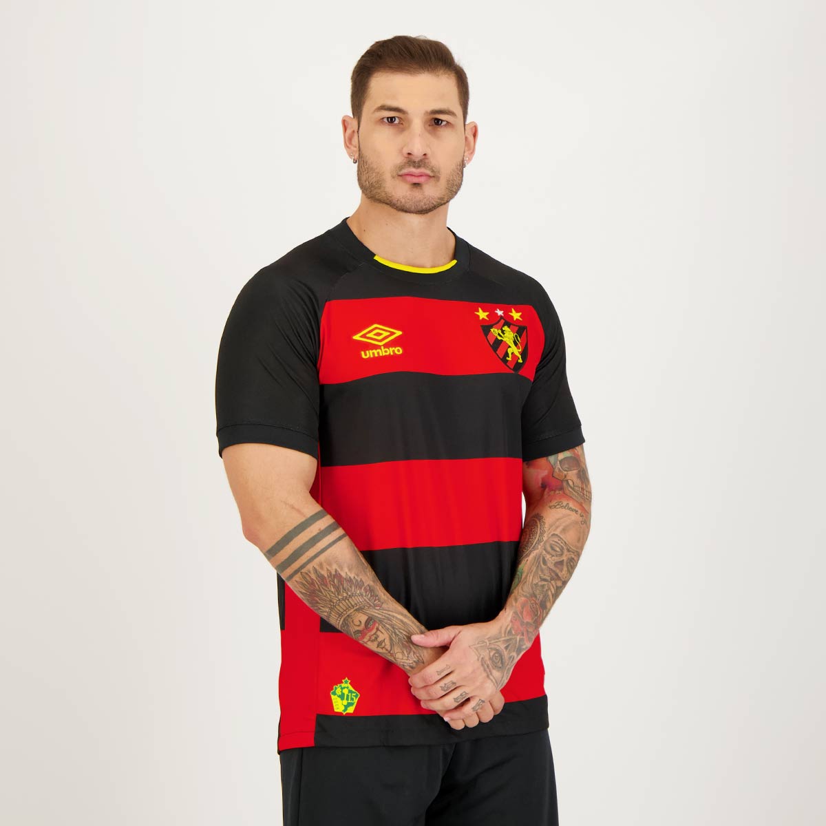 Camisa Sport Recife I 23/24 - Torcedor Umbro Masculina - Preta e Vermelha