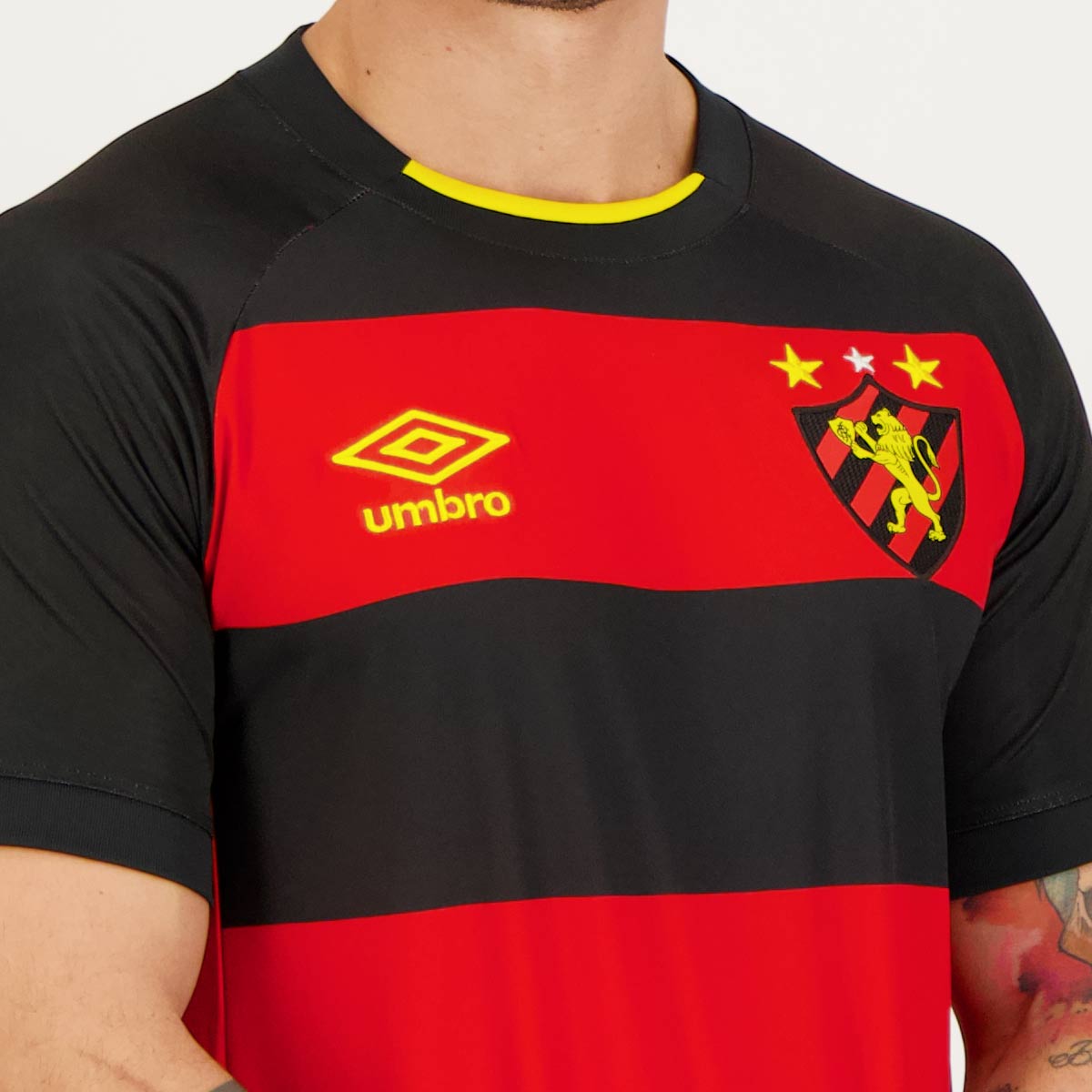 Camisa Sport Recife I 23/24 - Torcedor Umbro Masculina - Preta e Vermelha