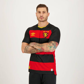 Camisa Sport Recife I 23/24 - Torcedor Umbro Masculina - Preta e Vermelha