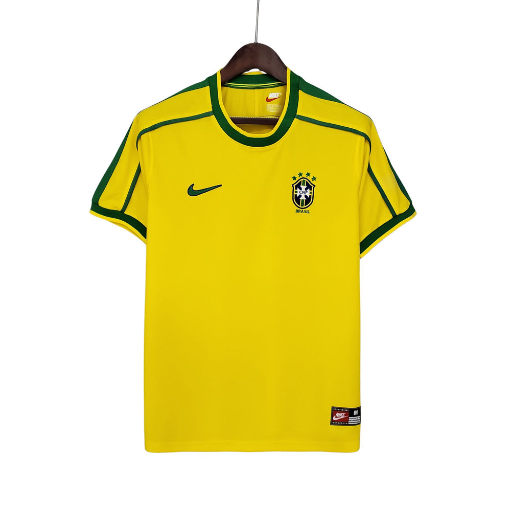 Camisa Retro Brasil 1998 Nike Masculina - Amarela