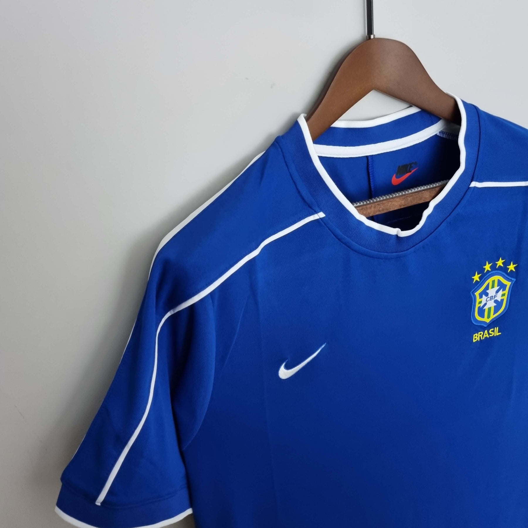 Camisa Retro Brasil 1998 Nike Masculina - Azul