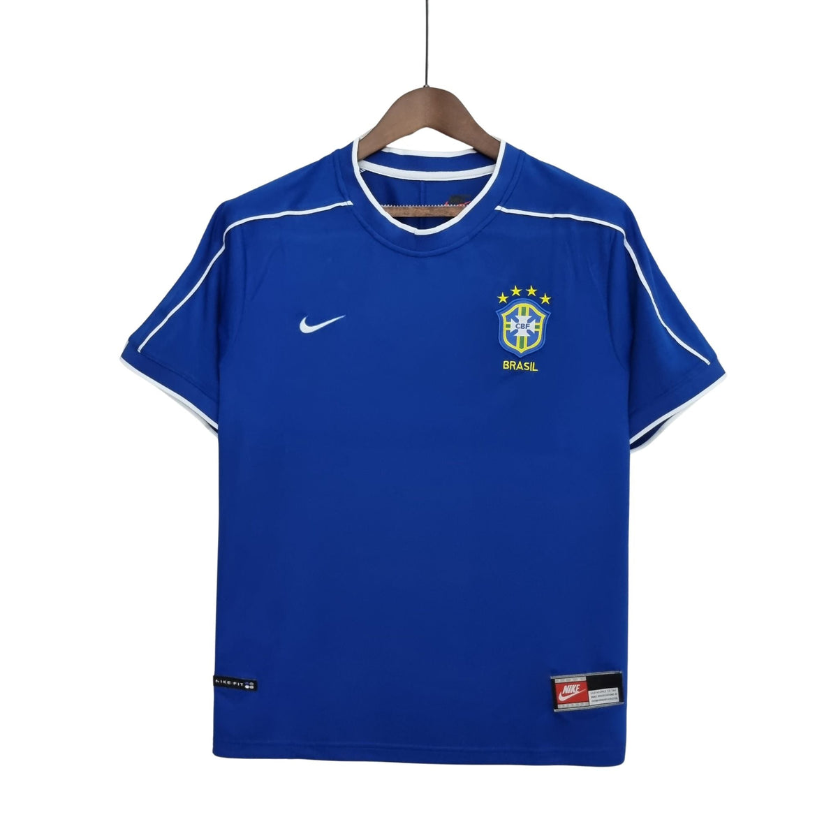 Camisa Retro Brasil 1998 Nike Masculina - Azul