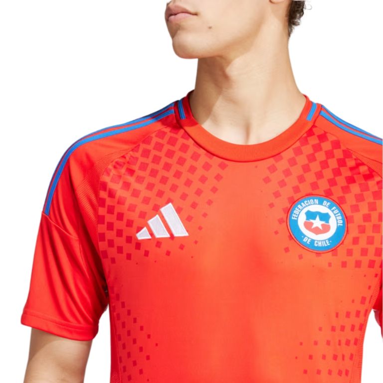 Camisa Chile I 2024/25 Torcedor Adidas Masculina - Vermelha