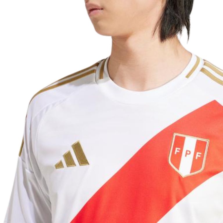 Camisa Peru I 2024/25 Torcedor Adidas Masculina - Branca