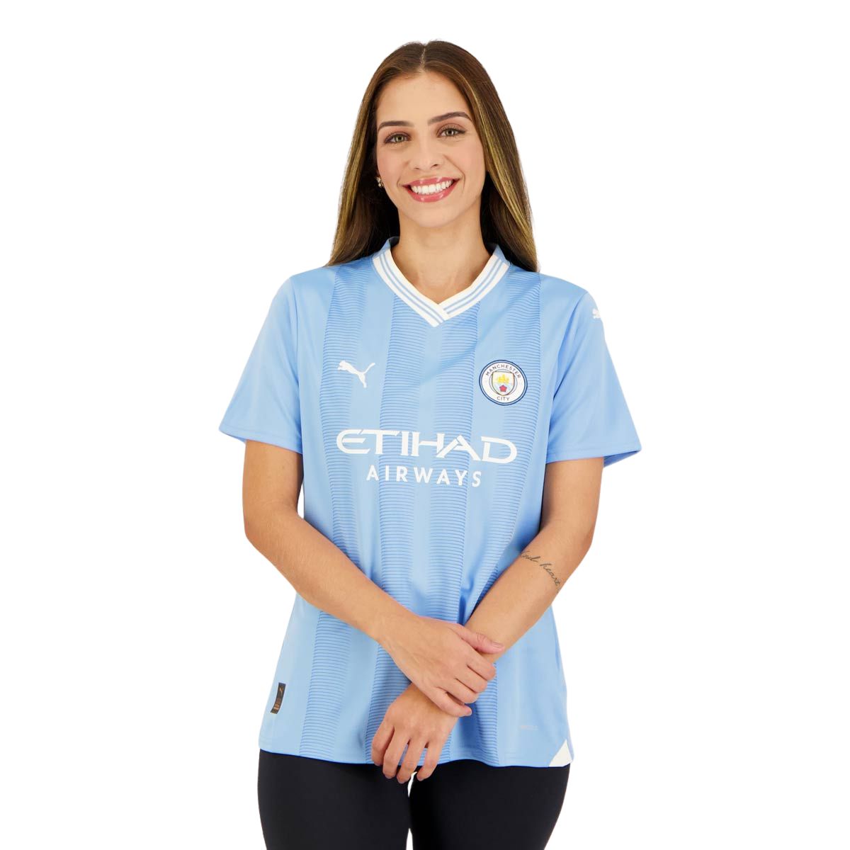 Camisa Feminina Manchester City I 23/24 - Azul