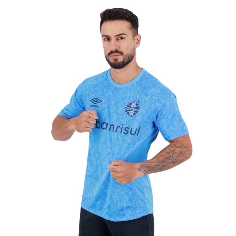 Camisa Grêmio Treino 2024/25 Torcedor Umbro Masculina - Azul Celeste