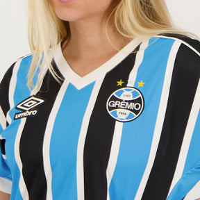 Camisa Feminina Grêmio I 23/24 - Preta e Azul