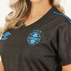 Camisa Feminina Grêmio III 23/24 - Preta e Azul